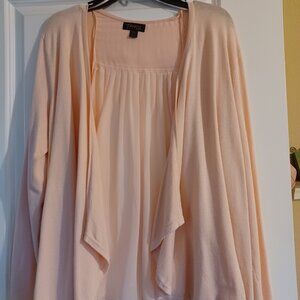 Lightweight Romantic Pastel Pink Sweater with sheer back panel